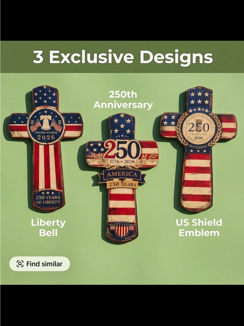 Patriotic Anniversary Cross Wall Sticker - Blue & Red